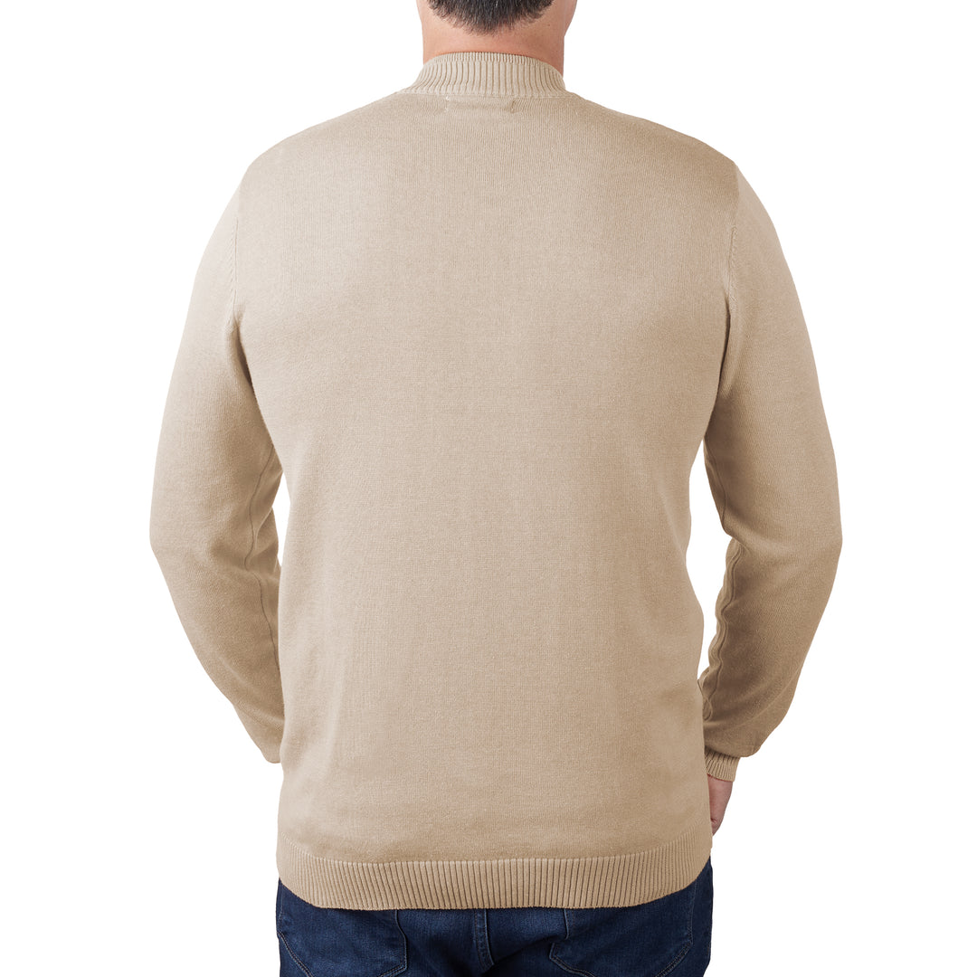 Long Sleeve Mock Neck Sweater by Lorenzo Franco - Sand