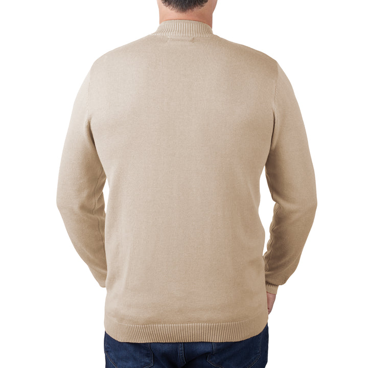 Long Sleeve Mock Neck Sweater by Lorenzo Franco - Sand