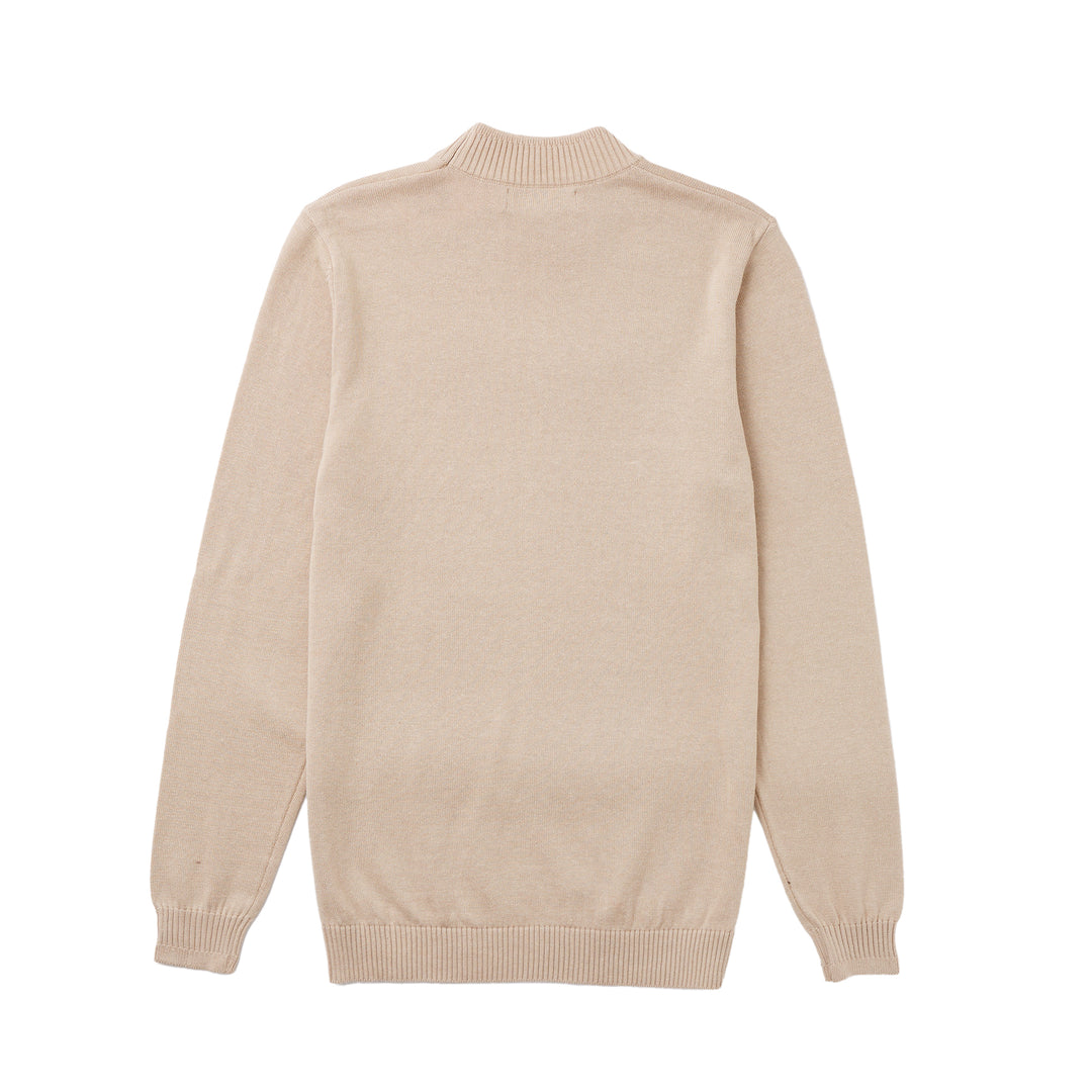 Long Sleeve Mock Neck Sweater by Lorenzo Franco - Sand