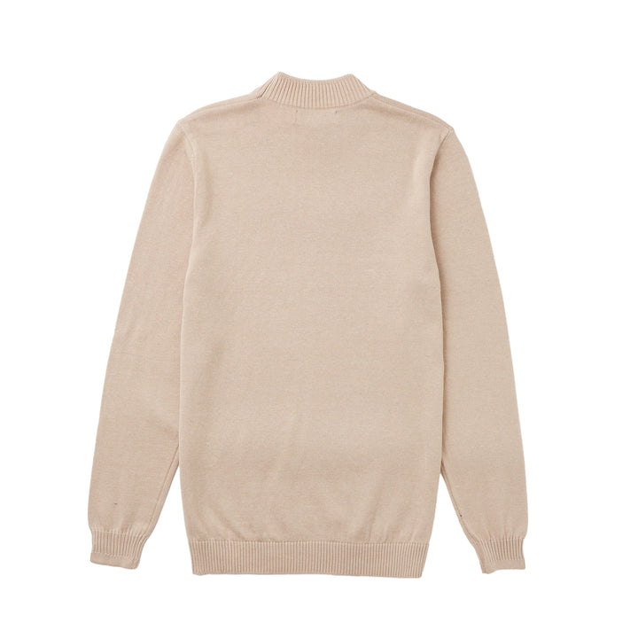 Long Sleeve Mock Neck Sweater by Lorenzo Franco - Sand