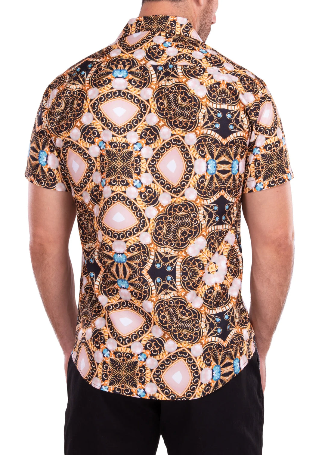 BeSpoke Collection Fancy Design Short Sleeve Casual Shirt