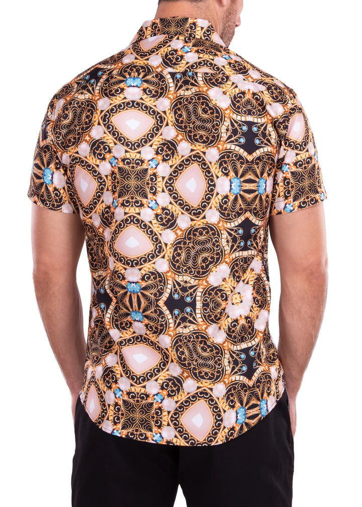 BeSpoke Collection Fancy Design Short Sleeve Casual Shirt