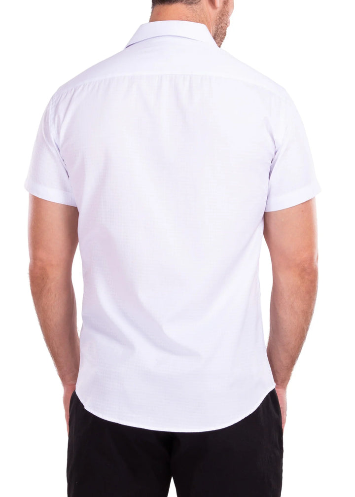 BeSpoke  COLLECTION Fancy Print SHIRT S/S-White