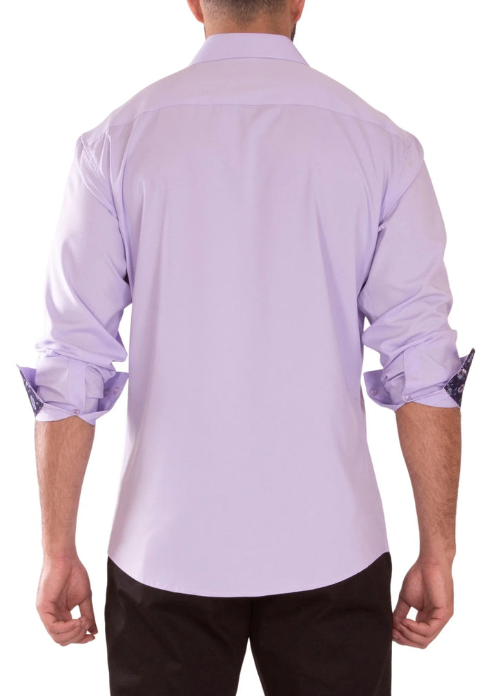 BeSpoke Mens Fancy Stretch Fabric Long Sleeve - Lilac