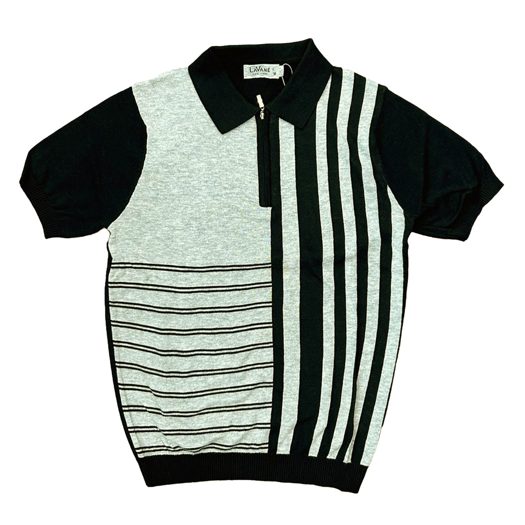 Lavane Short Sleeve Fancy Polo Shirt - Black