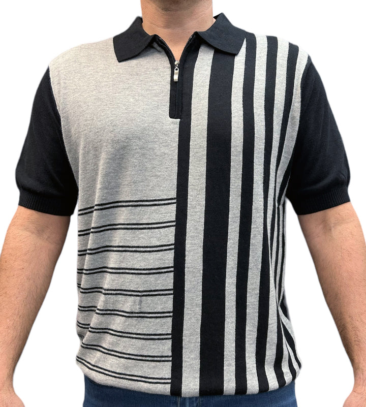 Lavane Short Sleeve Fancy Polo Shirt - Black