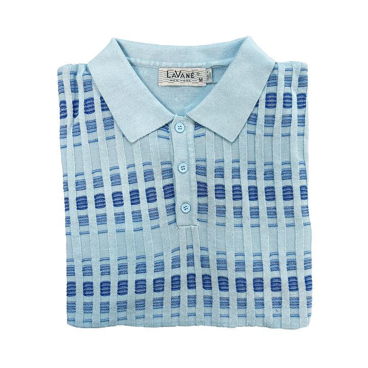 Lavane Short Sleeve Fancy Polo Shirt -Sky