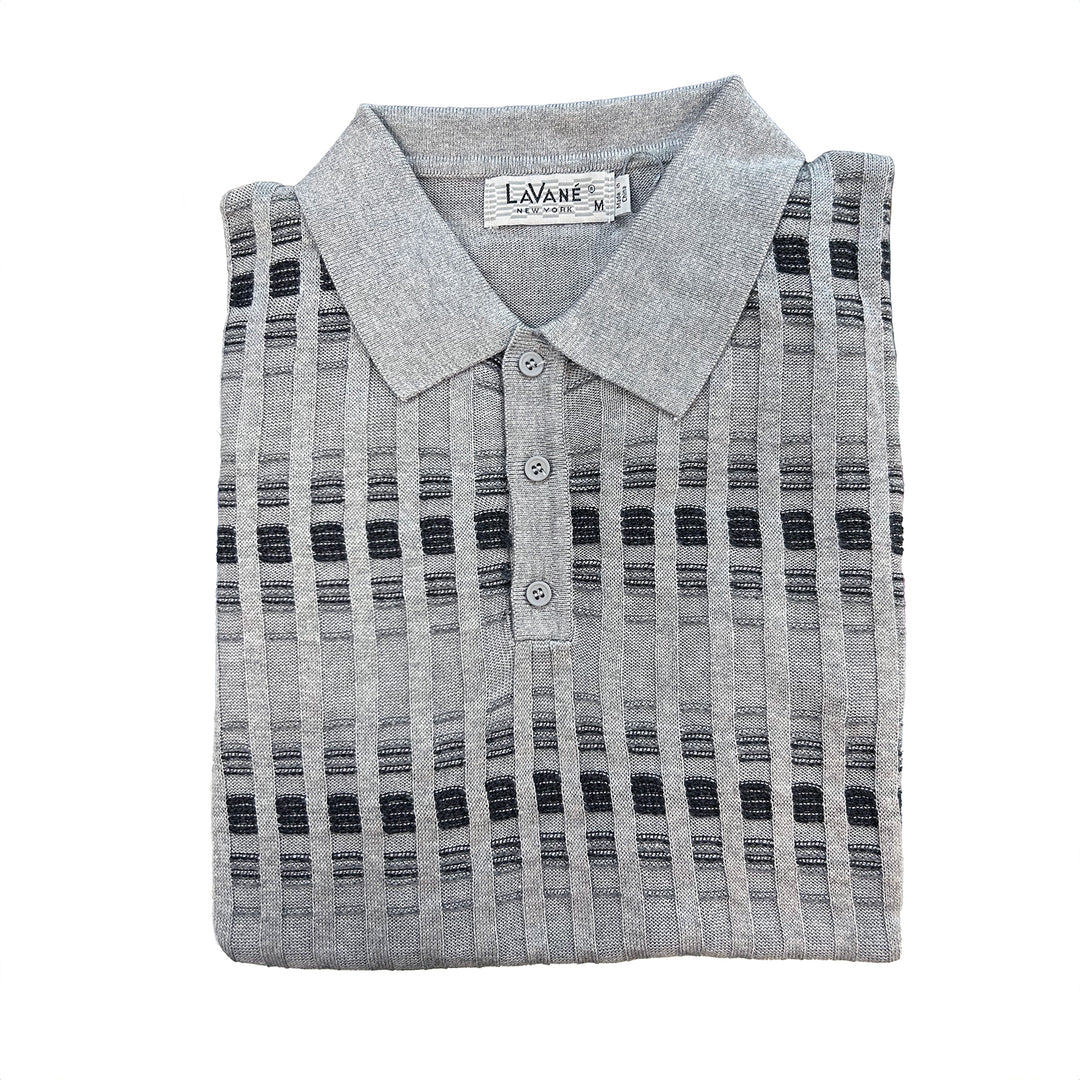 Lavane Short Sleeve Fancy Polo Shirt -Grey