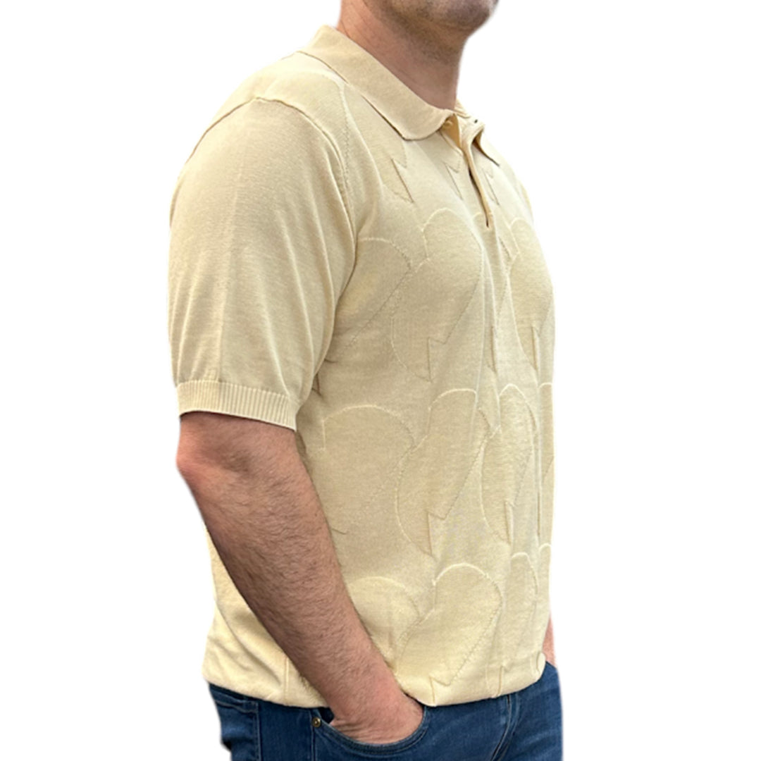 Lavane Short Sleeve Fancy Polo Shirt - Gold