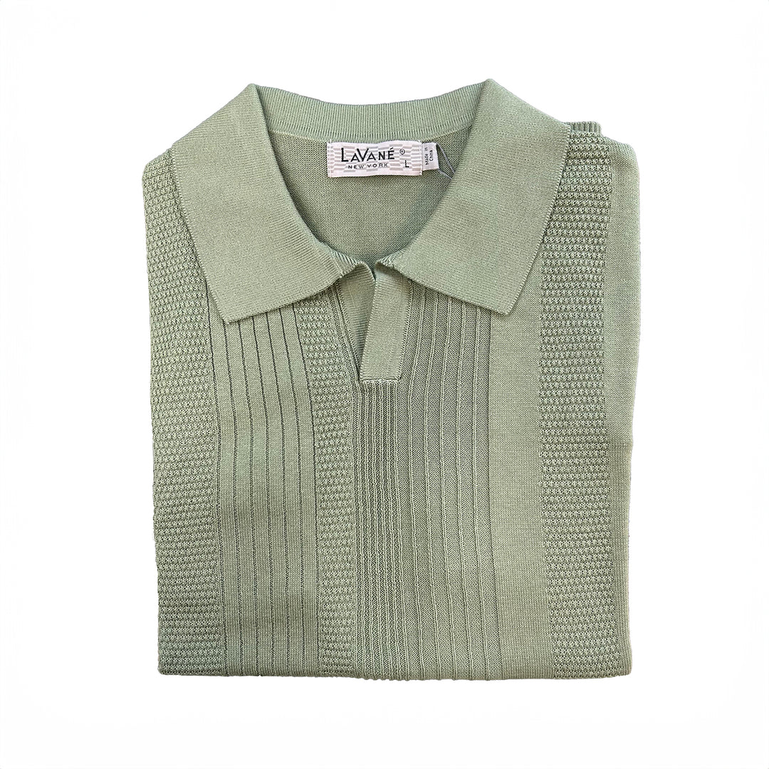 Lavane Fancy Johnny Collar Polo Short Sleeve - Sage