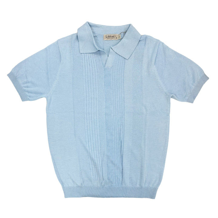 Lavane Fancy Johnny Collar Polo Short Sleeve - Sky