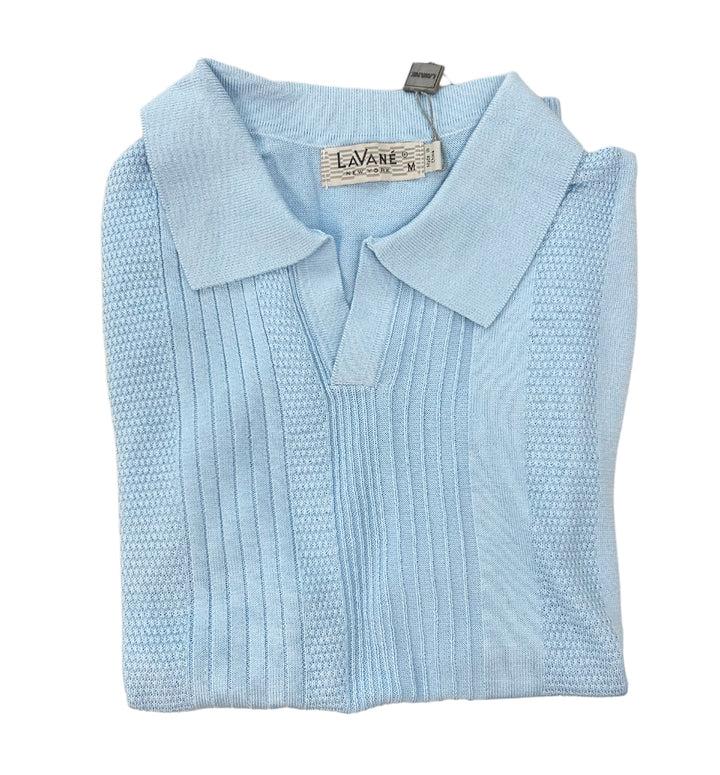 Lavane Fancy Johnny Collar Polo Short Sleeve - Sky