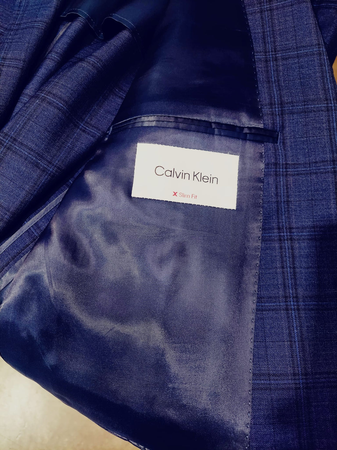 Calvin Klein 2-Button Windowpane Sport Jacket - Blue