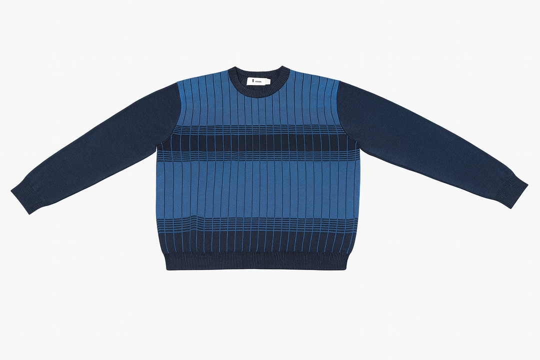 New York Man Fancy Printed CrewMock Long Sleeve