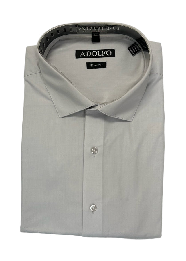 Adolfo Mens Slim Fit Dress Shirt - Light Grey