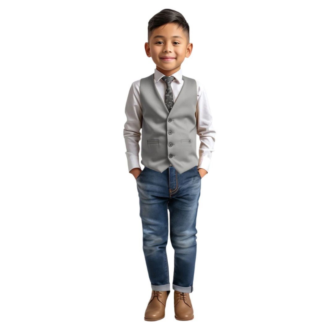 boy vest light grey
