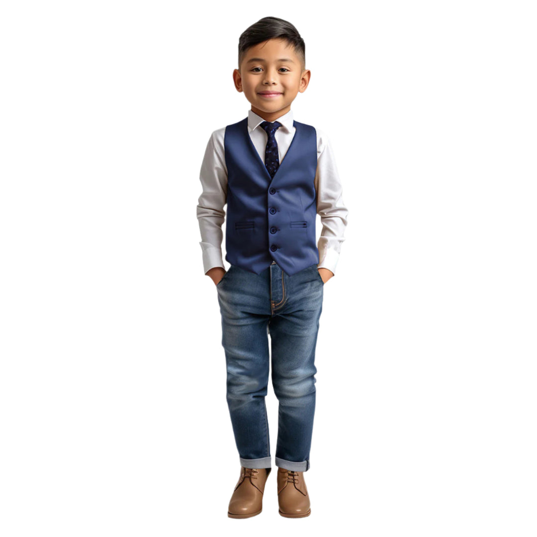 boys navy vest