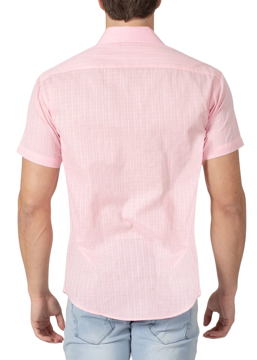 Bespoke Collection Button Up Short Sleeve Shirt - Pink