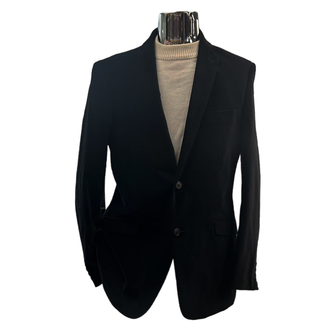 ADOLFO 2BTD SOLID VELVET SPORT JACKET-BLACK