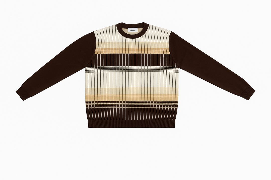 New York Man Fancy Printed CrewMock Long Sleeve