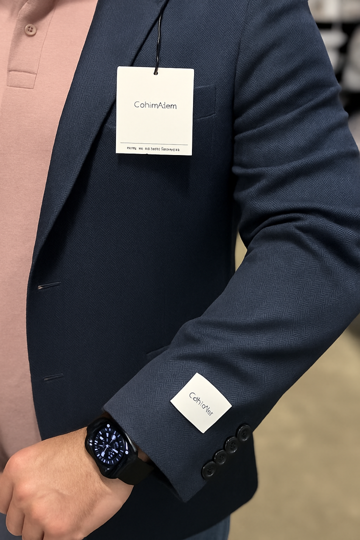 Calvin Klein 2 Button Blue Herringbone Sport Jacket