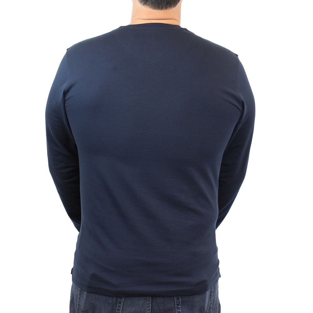 New York Man Brand Fancy V-Neck T-Shirt Long Sleeve