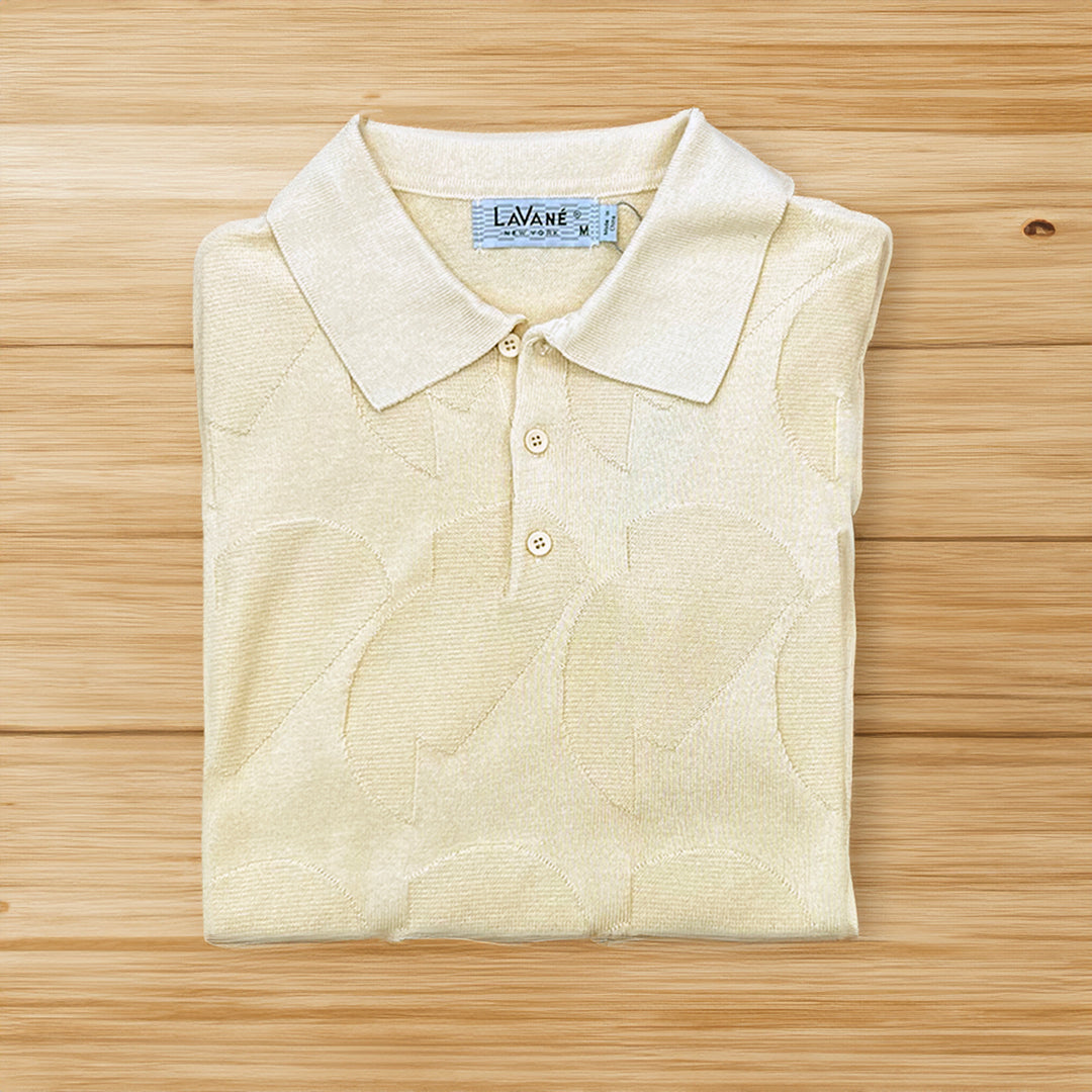 Lavane Short Sleeve Fancy Polo Shirt - Gold