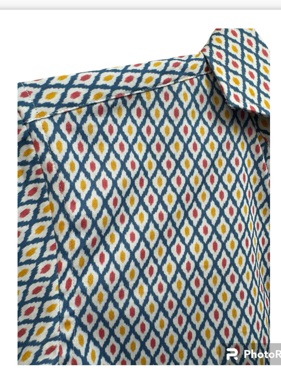 Isaac Mizrahi Boys Diamond Circle Long Sleeve Shirt - Multi Color