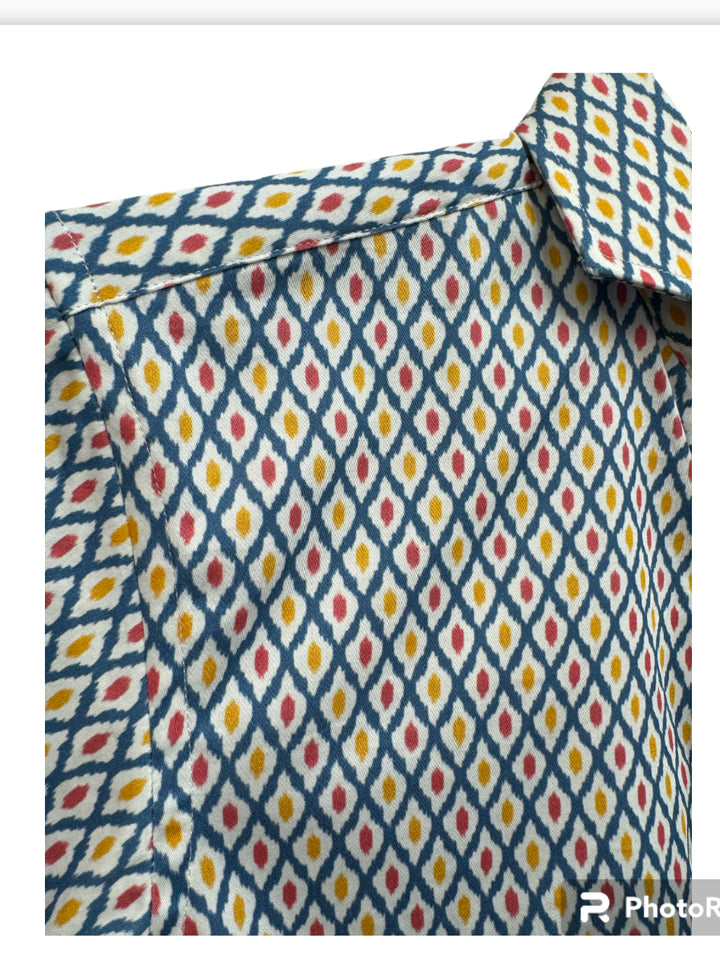 Isaac Mizrahi Boys Diamond Circle Long Sleeve Shirt - Multi Color