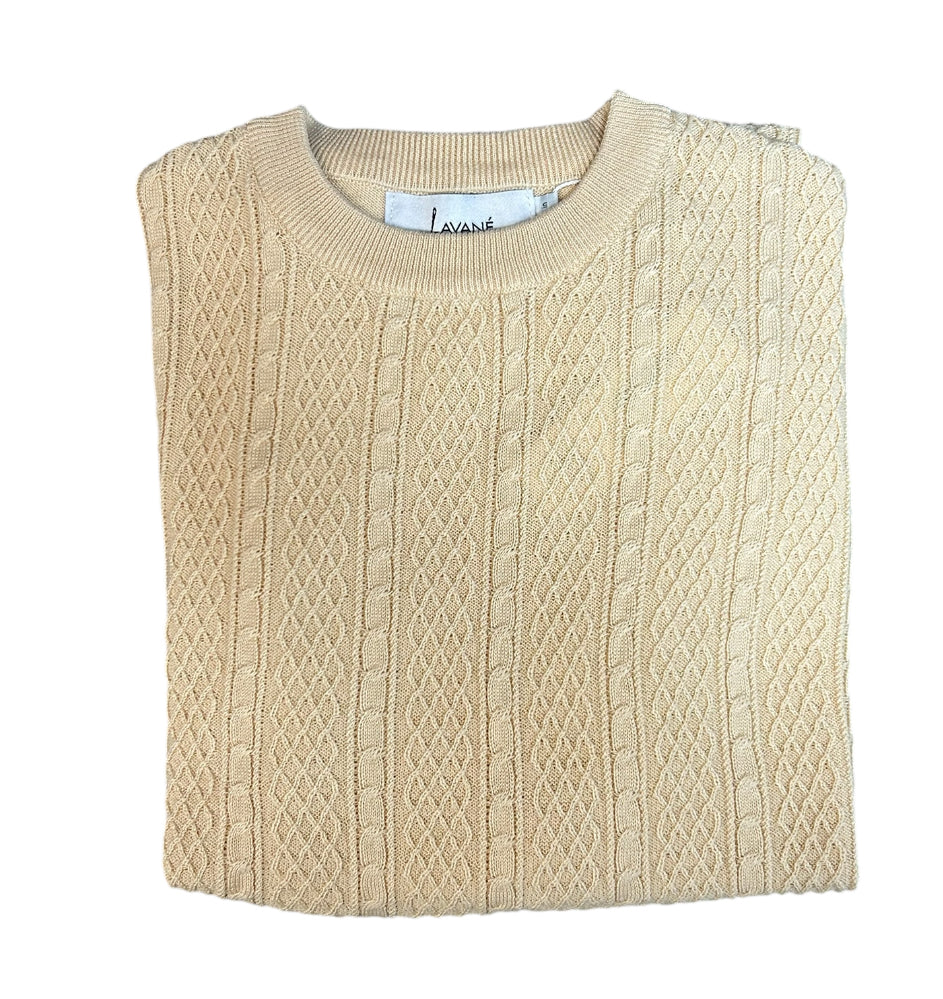 Lavane Fancy Collar Crew Neck Short Sleeve Shirt - Gold