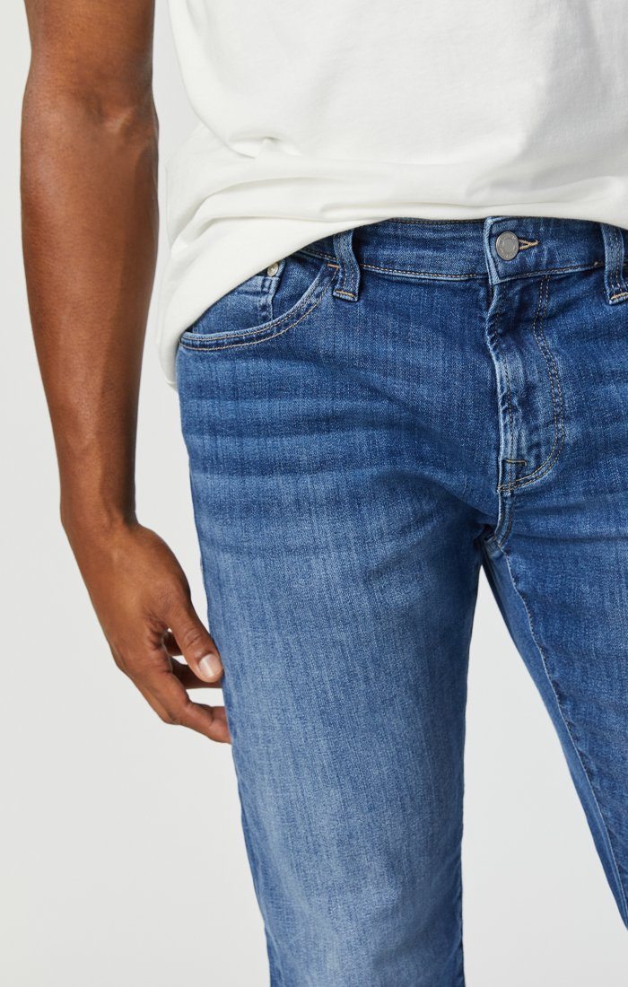 Mavi "Marcus" Slim Straight Leg Jeans - Mid Foggy