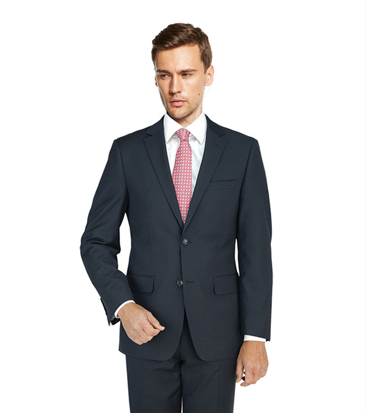 Mantoni 2 Button Stretch Fabric Slim Fit  Wool Suit-Black-03