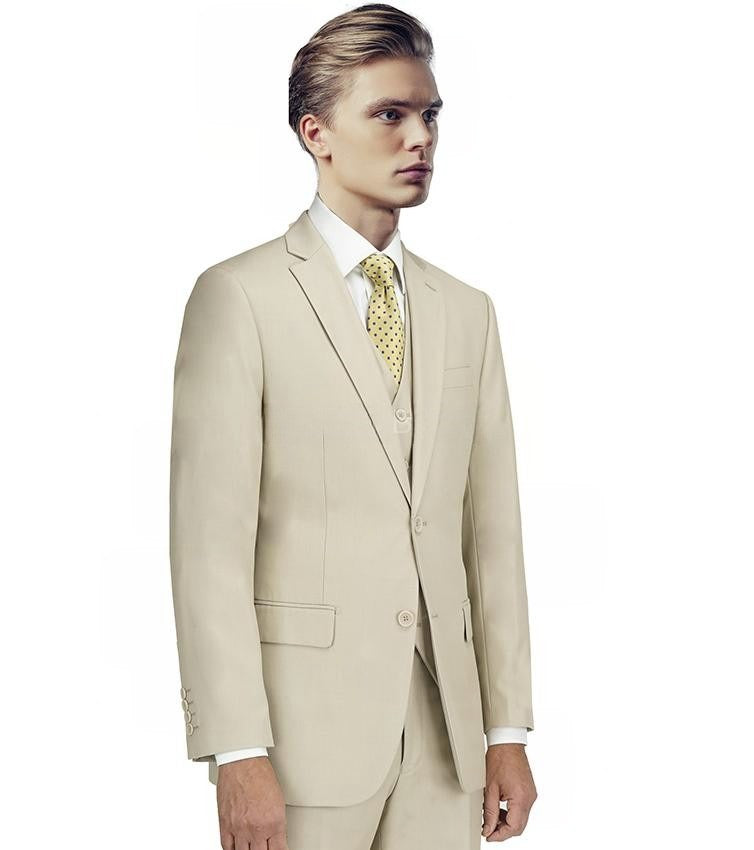 New York Man Italian Designer New Beige 2 Piece Suit (available in Slim or Modern fit)