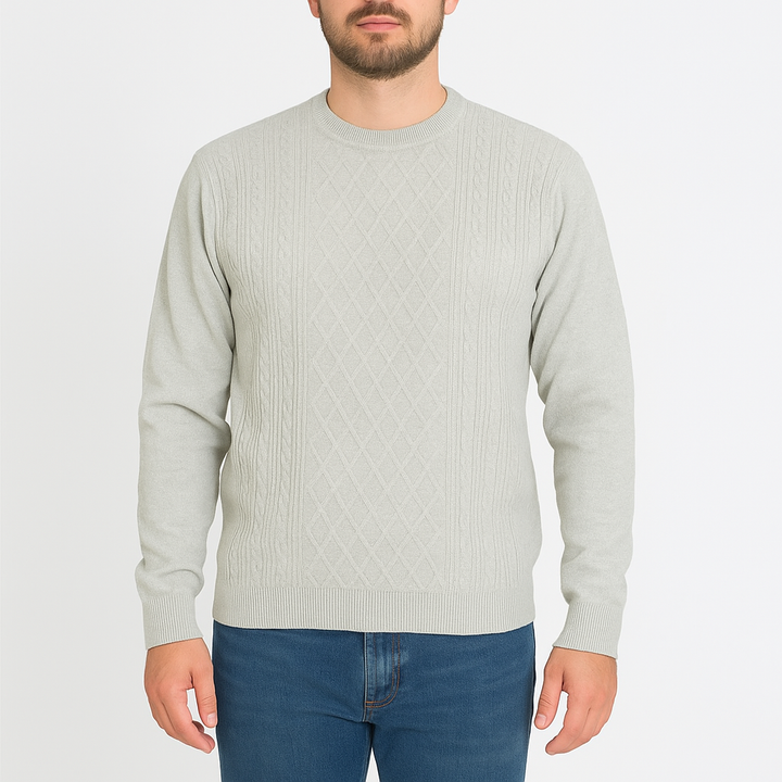 New York Man Fancy Printed CrewMock Long Sleeve