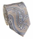 Men`s Bocara Regular Width Fancy Design Silk Tie-Taupe