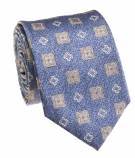 Men`s Bocara Regular Width Fancy Design Silk Tie-Blue