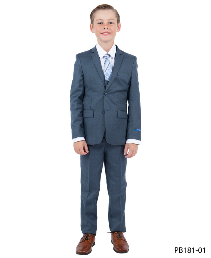 Perry Ellis Boys 5 Piece Suit-M.NAVY