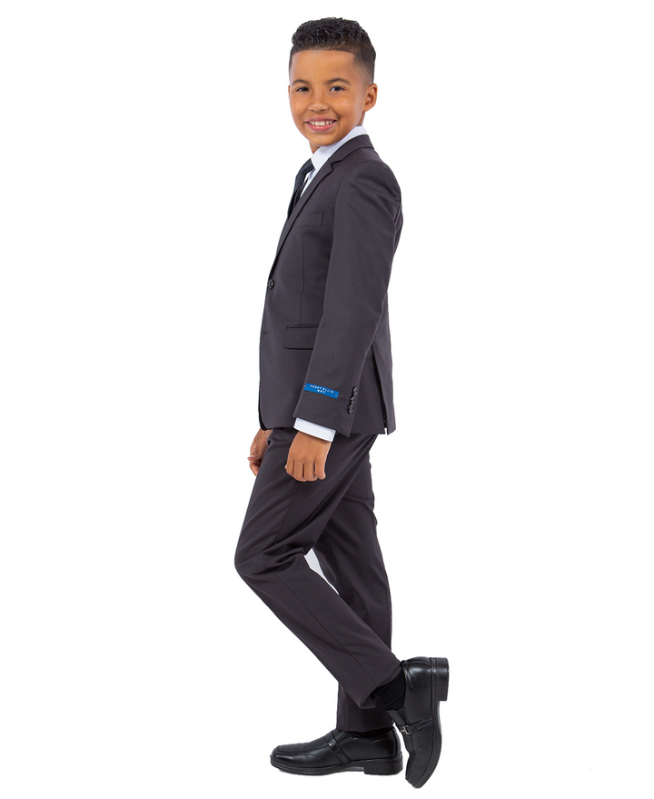 New York Man Boys 5 Piece Suit-Dk Grey by Perry Ellis