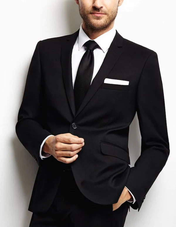 Giorgio Fiorelli 2 Button Slim Fit Suit Available in 2 Piece or 3 Piece With Vest - suit in Black - view 2 | New York Man Suits