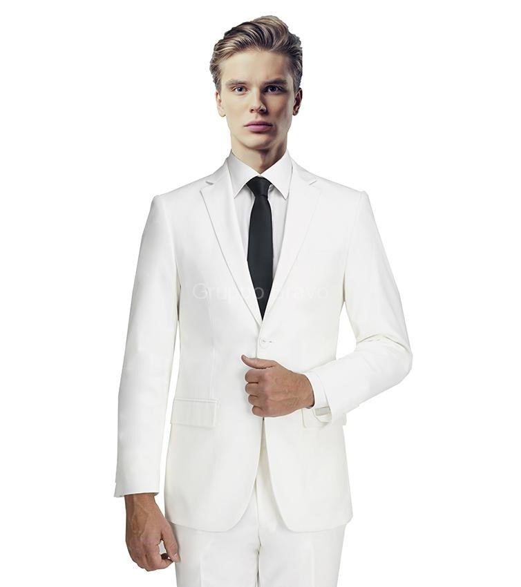 New York Man Italian Designer Snow White 2 Piece Suit (available in Slim or Modern fit)