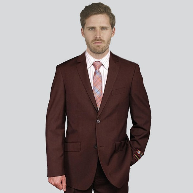 New York Man Italian Designer Brown 2 Piece Suit (Modern Fit Only)