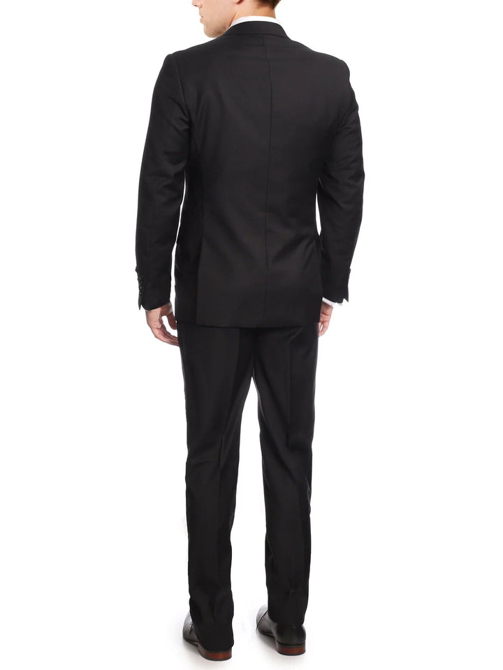 Avivi Collection 2 Button Classic Fit Suit - Black | 100% Wool