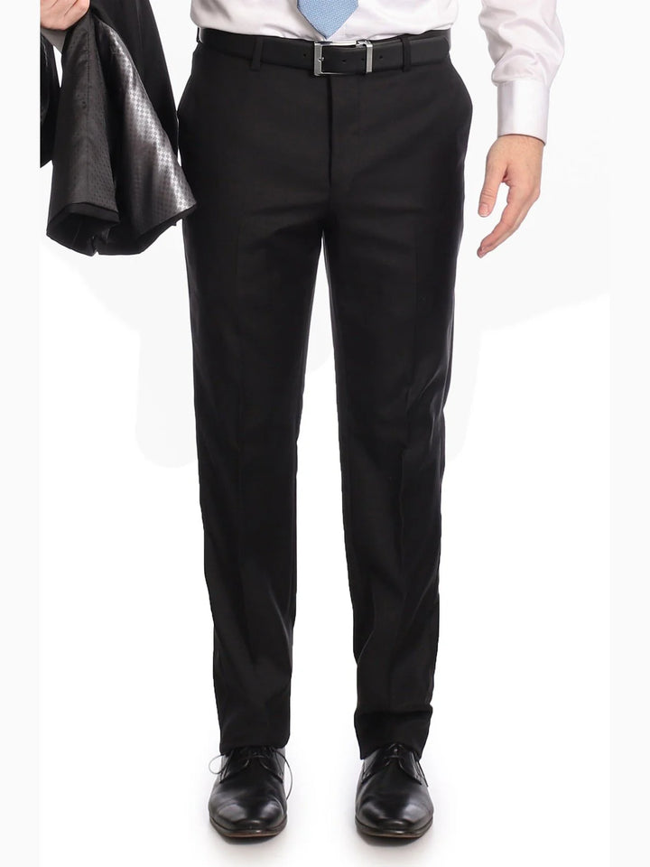 Avivi Collection 2 Button Classic Fit Suit - Black | 100% Wool
