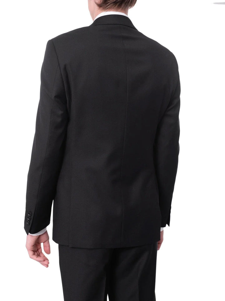 Avivi Collection 2 Button Slim Fit Suit - Black | 100% Wool
