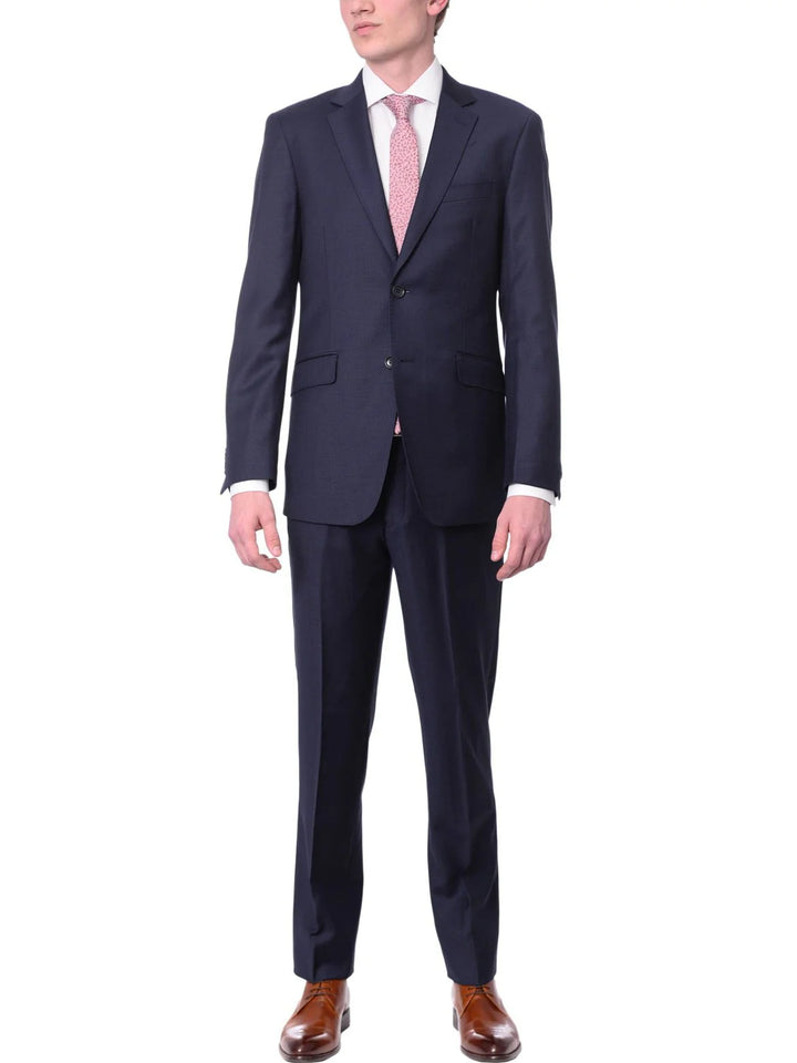 Avivi Collection 2 Button Slim Fit Suit - Navy | 100% Wool