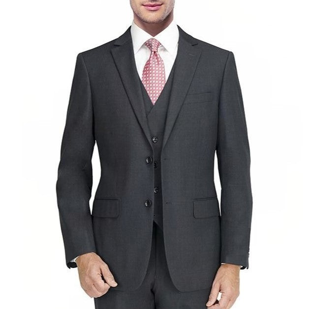 New York Man Italian Designer Charcoal Suits Super 150 Slim Fit