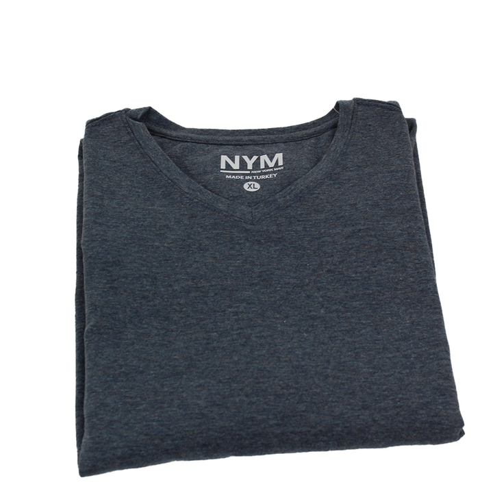 New York Man Brand Fancy V-Neck T-Shirt Long Sleeve