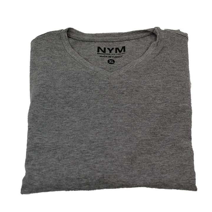 New York Man Brand Fancy V-Neck T-Shirt Long Sleeve
