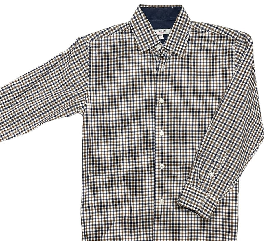 ISAAC MIZRAHI BOY COTTON DRESS SHIRT - BLUE