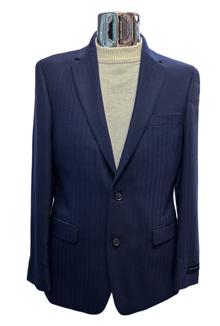 Tommy Hilfiger 2 Button Sport Jacket Suit-Navy Tone/Tone Design